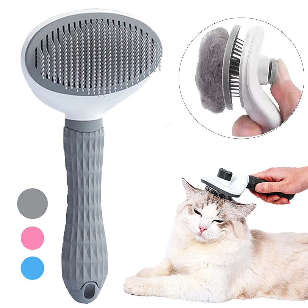 Self-Cleaning Pet Hair Remove Comb Cat Slicker Brush Pet Hair Removal Comb Cats Grooming Brushes Dog Combs Pet Accessories