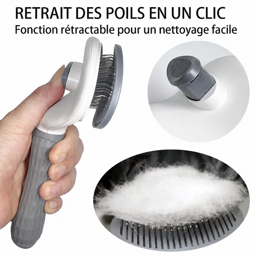 Brosse autonettoyante pour chien & chat